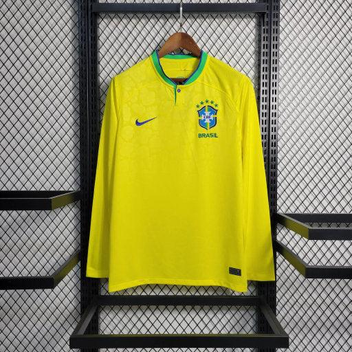 Maglia Brésil Home 2022/23 Coppa del Mondo Maniche Lunghe